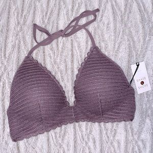 ⭐️ 5 for $25 NWT- purple swim top: 36B padded triangle bikini top